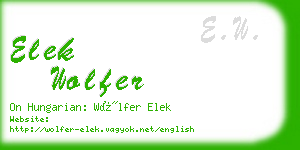 elek wolfer business card